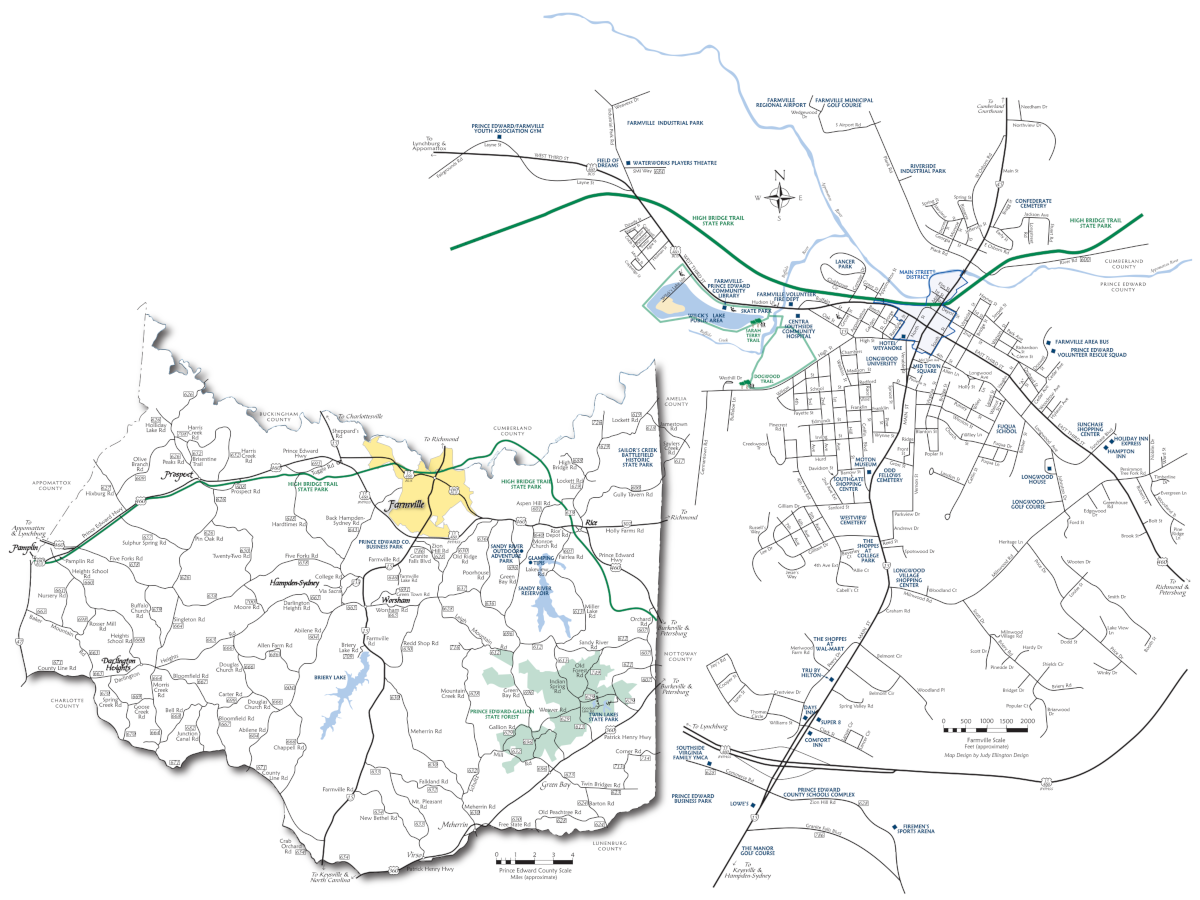 Farmville Tourism Board Map